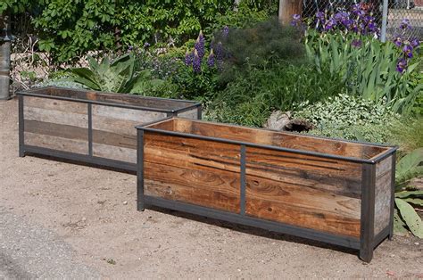 rustic metal window box|rustic rectangular wood planters.